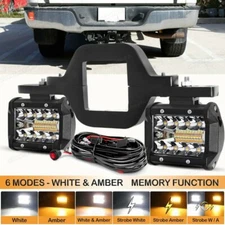 Trailer Tow Hitch Mounting Bracket + 4" inch LED Work Light Backup Reverse Truck