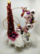 Centrotavola ARTIGIANALE decoro Natalizio Illuminato su base in legno