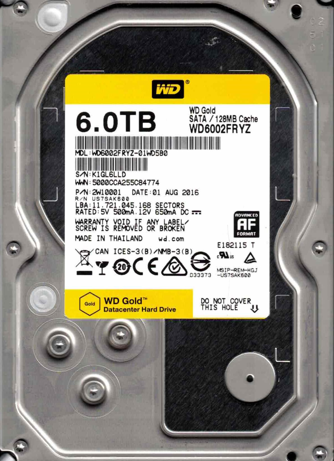 WD6002FRYZ-01WD5B0, 2W10001 WESTERN DIGITAL SATA 6TB AUG 2016 K1G | eBay