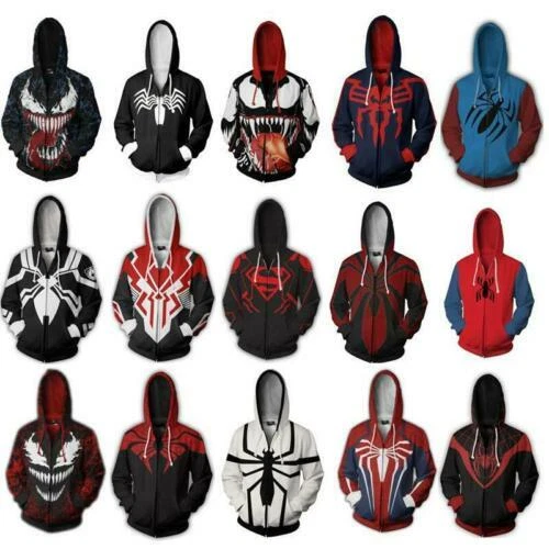 Mezcla de Algodón con Capucha Hombre Araña Disfraces Unisex