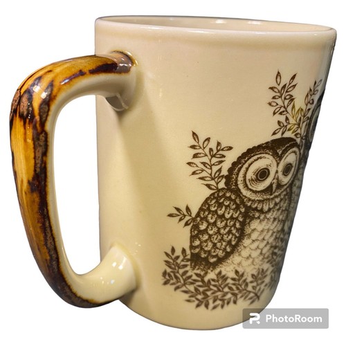 Vintage Owl Coffee Mug Otigiri Embossed - Picture 2 of 3