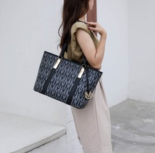 Vegan Leather Women Tote Bag, Small Tote Handbag, Pouch Purse & Wristlet Wallet