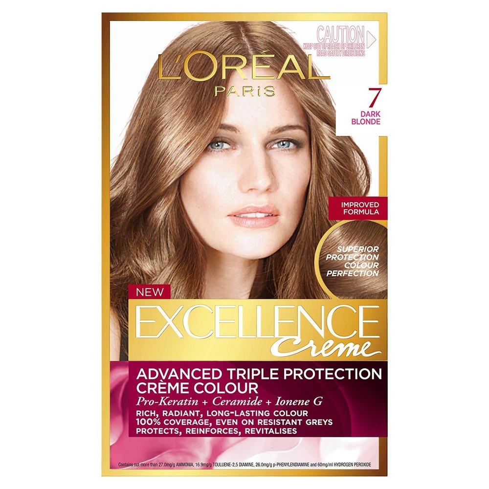 Loreal Excellence 7 Dark Blonde Radiant, Advance Triple Protection
