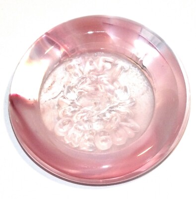 Art Glass Paperweight Pink Glass Crab Imprint Taft Oregon Handmade Art Studio