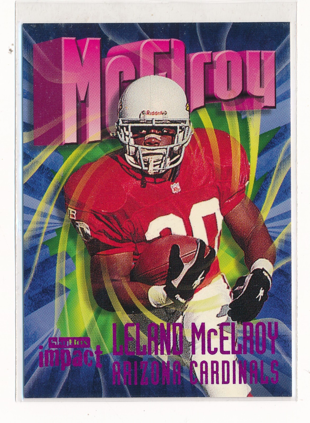 LEELAND MCELROY 1997 SKYBOX IMPACT RAVE #71 048/150 *ARIZONA CARDINALS*