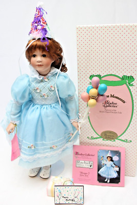 Paradise Galleries RACHEL'S BIRTHDAY PARTY 16.5'' Talking Porcelain Doll w Stand