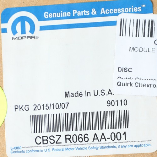 Genuine Mopar Module-Occupant Restraint CBSZR066AA - 第 6/6 張圖片