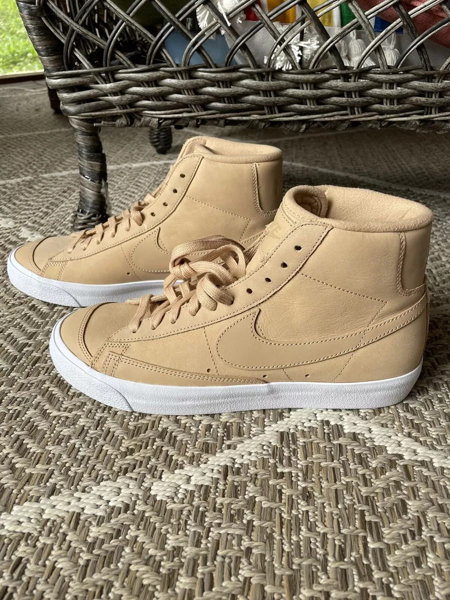 Nike W Blazer Mid PRM MF Vachetta Tan White Sneakers Shoes DQ7572 200 Women s 10