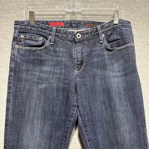 AG Adriano Goldschmied Divine Womens Jeans Size 31R Blue Dark Wash Straight Leg - Picture 2 of 14
