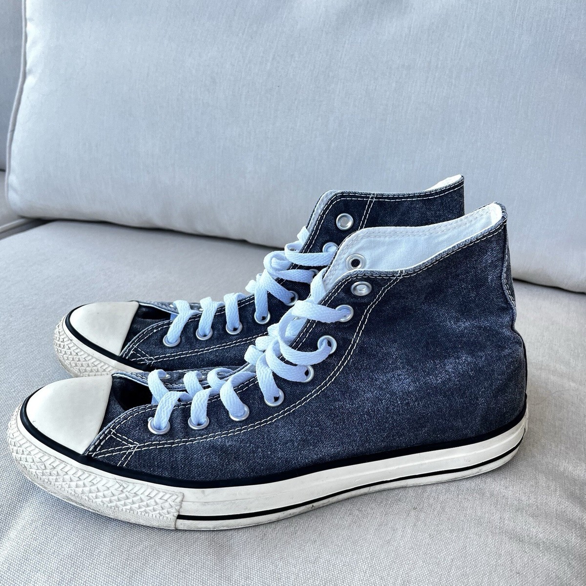 Mens 9.5 Womens 11.5 Gray Hi Top Converse All Star Sneakers 122096 
