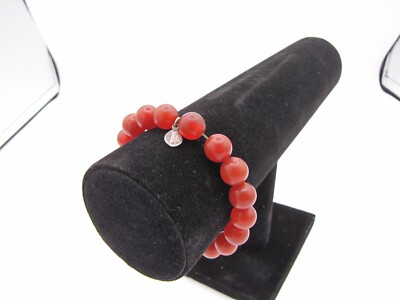 Barse Karneol Perlen Armband Sterlingsilber