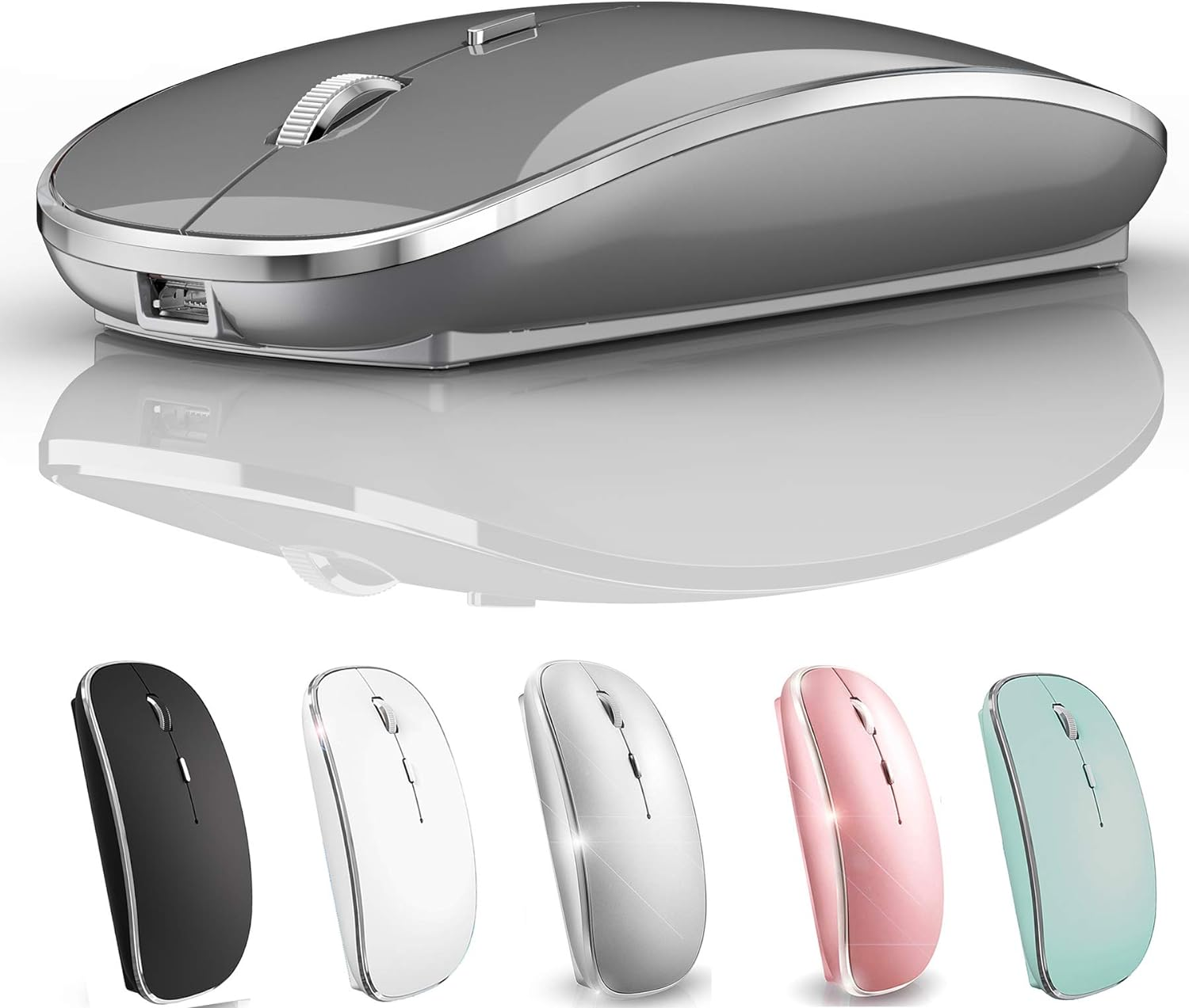 Slim Wireless Mouse Compatible with MacBook Air Pro Laptop Desktop PCs-image