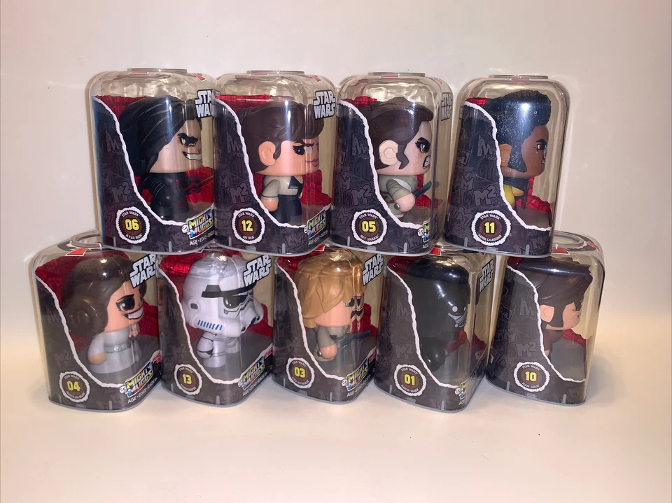 Disney Star Wars Mighty Mugs Action Figures by Hasbro Set Of 9 LUKE LEIA DARTH - Image 4 of 4