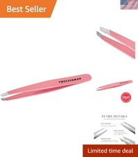 Exclusive Dusty Rose Slant Tweezer - Hair Removal Tweezers, Stainless Steel