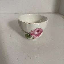 Meissen Rose Demitasse Tea Cup Cross Swords Mark  2 " Tall  Charming