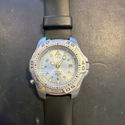 AF60 Timex Reef Gear Men's 43mm Stainless Indiglo Quartz Watch Untested As Is***