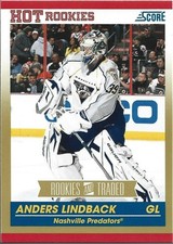 2010-11 Score Rookies & Traded Gold Anders Lindback Nashville Predators