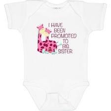 Inktastic I Have Been Promoted To Big Sister Pink Baby Bodysuit Children Sis