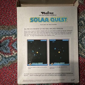 GCE Vectrex Solar Quest Arcade Shooter 1982 Cartridge Box Manual Insert Complete