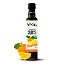 Aleta Organic, Aged Orange Balsamic Vinegar, Product of Greece, Bottle, 8.45 oz.
