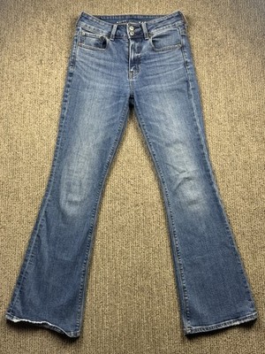 American Eagle Womens 4 Short Hi Rise Artist Flare Jeans Stretch Denim