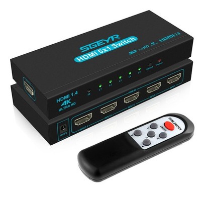 HDMI Switch SGEYR 5x1 HDMI Switcher 5 in 1 Out HDMI Selector 5 Port Box with ...