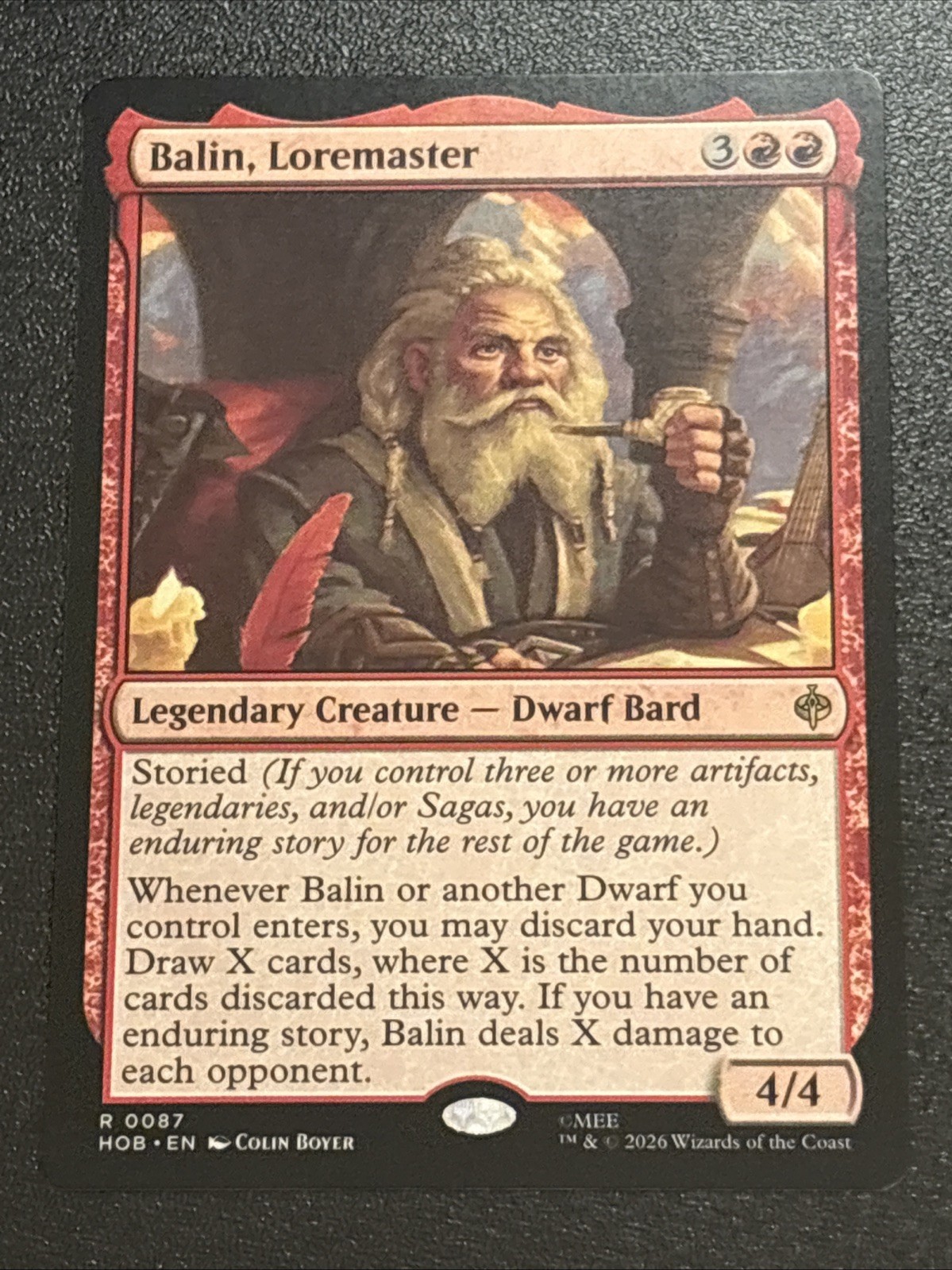 MTG The Hobbit Balin, Loremaster 0087 Rare