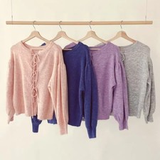 Ribbon Tie Unique Loose Fit Knit Cardigan Spring Wear
