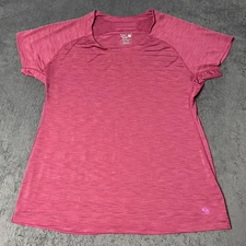 Mountain Hardwear Shirt Womens XL Pink Wick Q Short Sleeve Outdoor Active Top