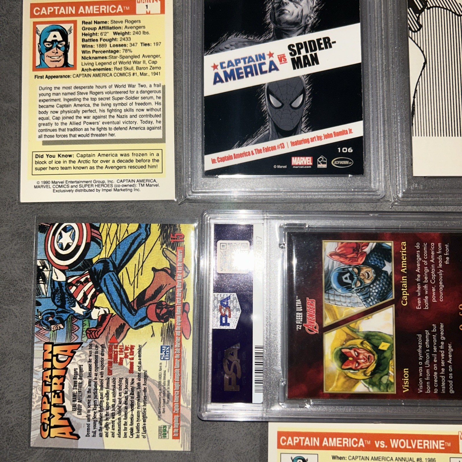 Marvel Captain America PSA 8-9 Mint card Marvel bonus Marvel trading cards view 20