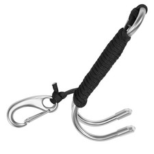 Scuba Diving Dual Stainless Steel Reef Drift Hook with Line and Clips1811