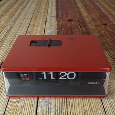 Sveglia Vintage COPAL RP-240 Flip Rossa Space Age Retrò Giappone Funzionante 50/60Hz