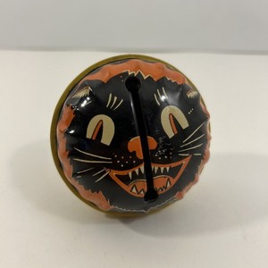 VTG Kichhof Life Of The Party Halloween Black Cat Noise Maker Rattle Tin Toy USA