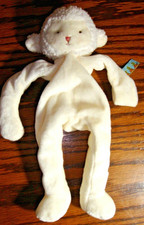 'Bunnies By The Bay' L 10.5" White Baby Lamb Plush Rattle Stuffed Velour   614