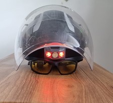 Saftey Helmet with ear protection, and face shield + saftey night glasses 