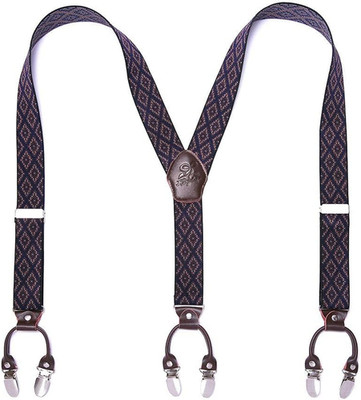 Rindsleder Hosenträger für Herren Breit Y Style 3.5 CM Mit Sehr 6 Starke Metall