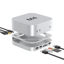 Akyyajaure Mac mini Hub: 10 in 1 Aluminum Stand  Dock for Mac mini with M.2 ...