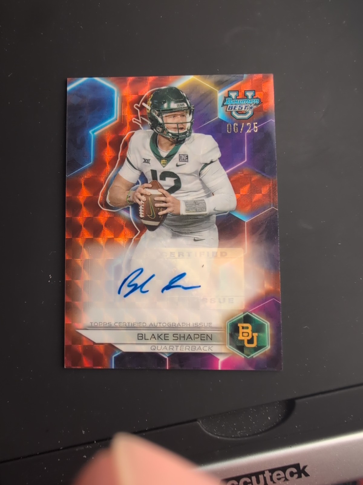 Blake Shapen Orange Geometric Auto /25 2023 Bowmans Best Chrome U University