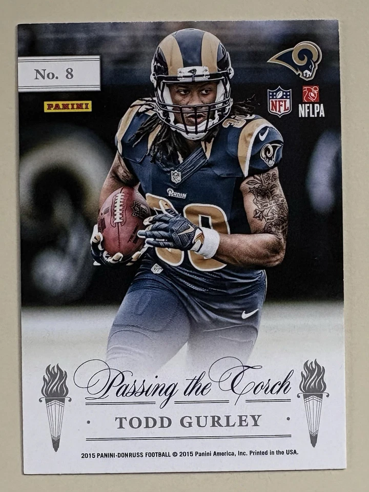 2015 Panini Donruss - Passing the Torch Marshall Faulk, Todd Gurley II #8 (RC) - Image 2 of 2