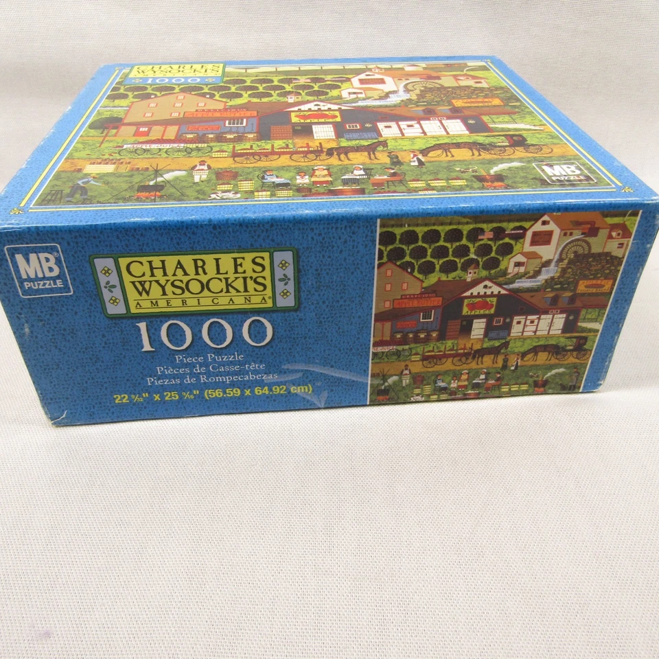 Rompecabezas Charles Wysocki para fabricantes de mantequilla de manzana 1000 piezas COMPLETO Americana Foto 3 de 4