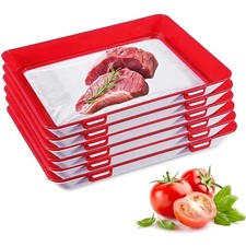 8X Stretch Food Storage Tray Reusable Stackable Vacuum Seal Fresh Keeper Set UK