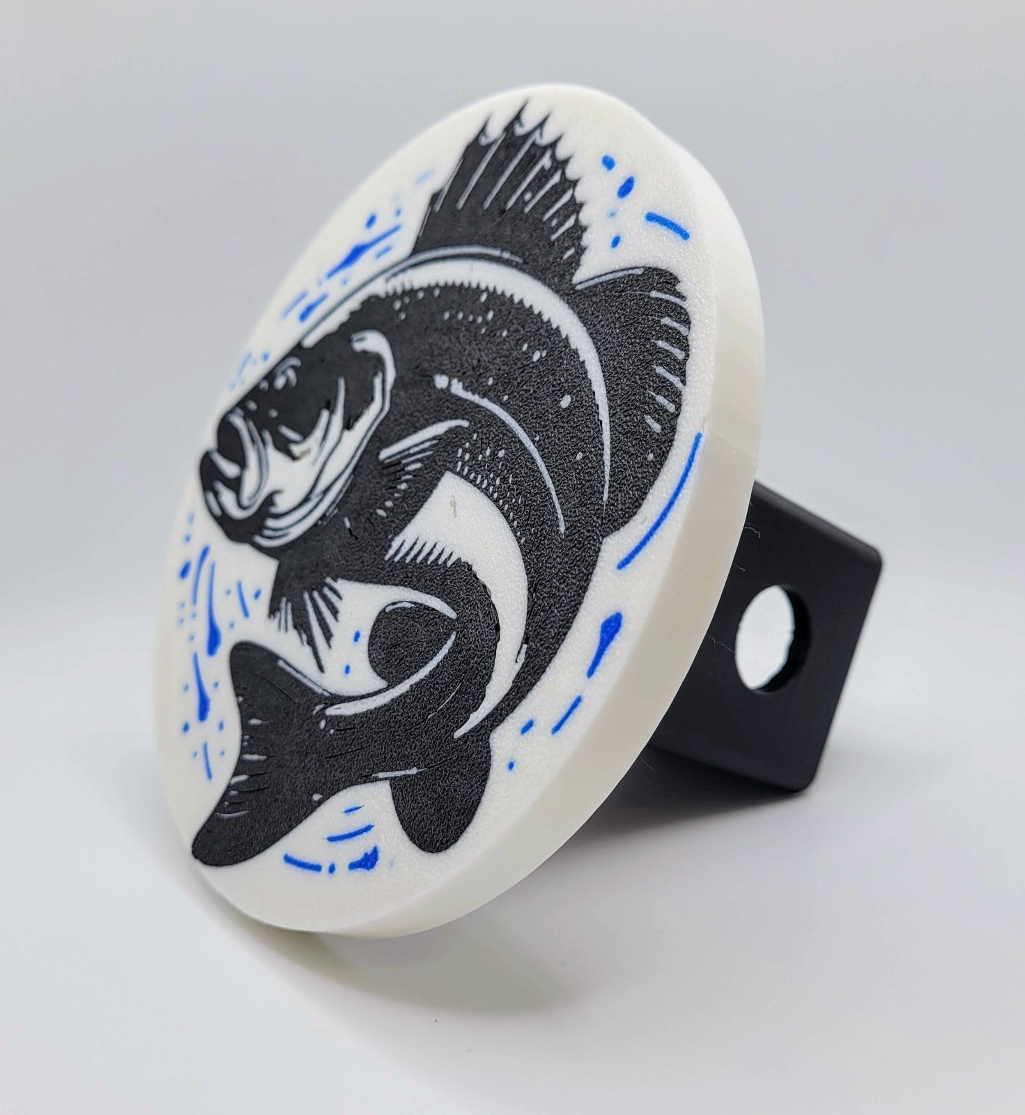 Bass Fish Trailer Hitch Cover. Fits 2" Receiver. Gift for Anglers, Fishermen.