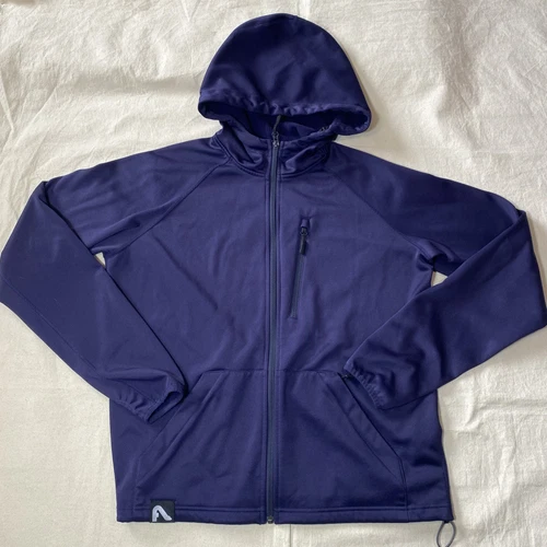 FLYLOW JACKET MEN'S M FULL ZIP Soft shell  Hoodie Jacket Blue sz M Zip Pockets