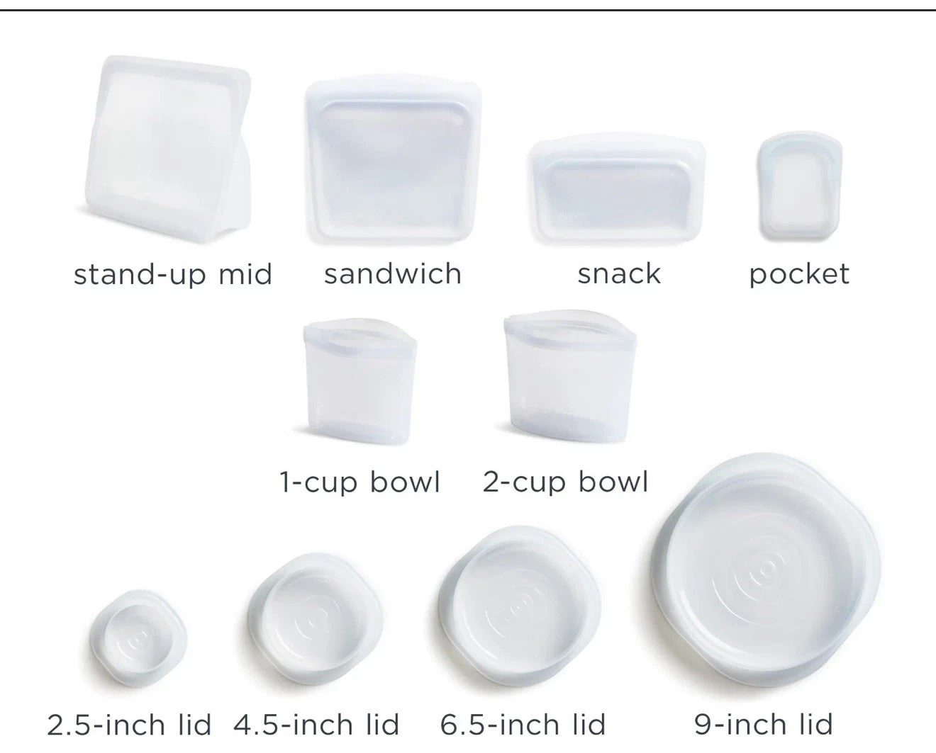 Stasher Premium Silicone Reusable Food Storage Bags, 10 Pack, Starter Kit, clear
Opens in a new wind