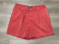 Vtg Polo Ralph Lauren Shorts Mens 34 Pleated Chino Cotton Made In USA