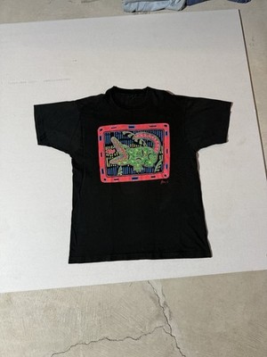 Vintage Ally The Alligator Early 1990s Art Shirt Single Stitch Black XL