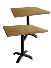 Arredamento Bar Ristorante Tavolo in Legno Base in Ghisa (L80xP80) - Set 2 Pz