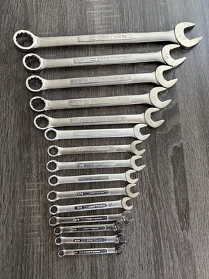 #ad Craftsman 15 pieces SAE wrenches 12 point with wrenches holder Made in the USA $100.00