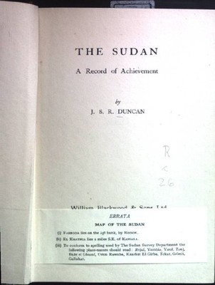The Sudan: A record of Achievement. Duncan, J. S. R.: