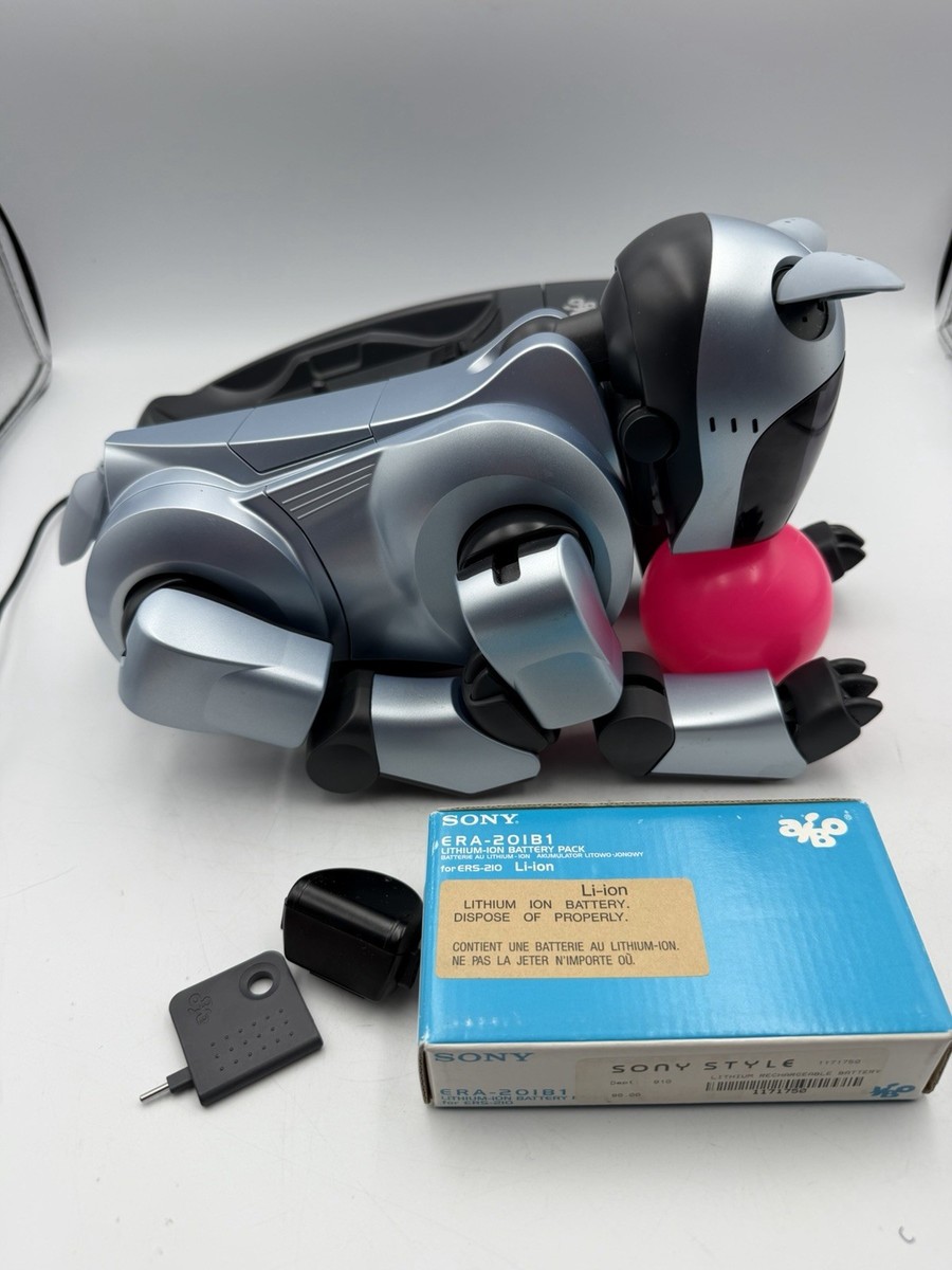 Sony Aibo ERS-210 Robot Dog Complete Box Docs Ball 2 Batteries